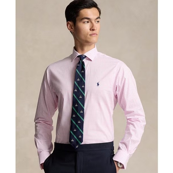 Polo Ralph Lauren Classic Fit Spread Collar Checked Poplin Dress Shirt - Picture 5 of 13